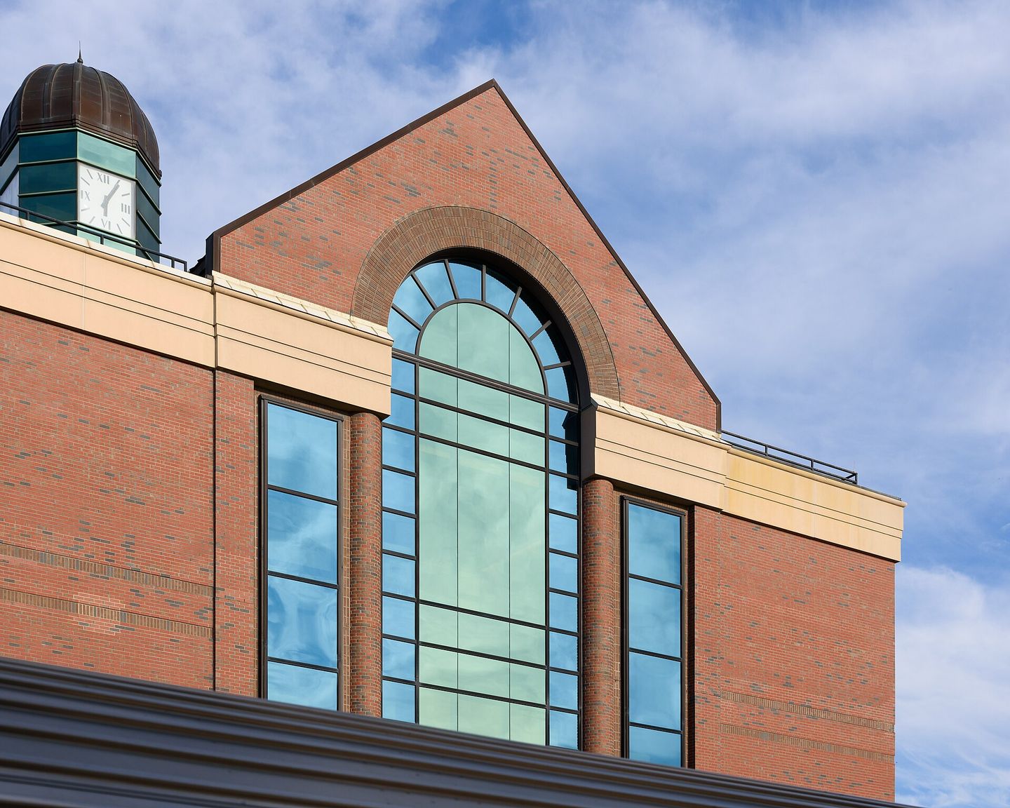 The brick and glass Albany-Rensselaer train station building